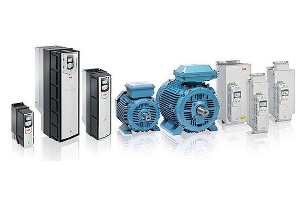 ABB SynRM Motor and Inverter Packages - picture shows an ABB SynRM Motor and Inverters