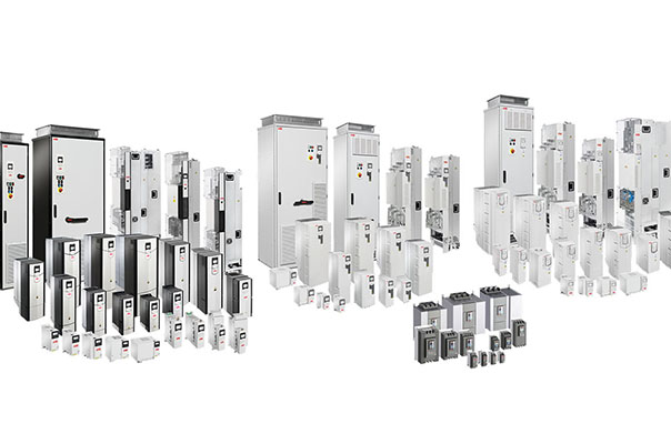 what is an inverter, images shows the ABB variable speed drive range