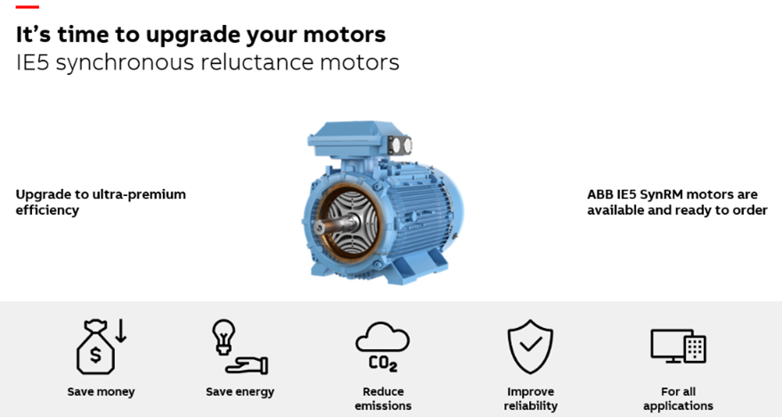 ABB Synchronous Reluctance (SynRM) Motors – The efficient choice.