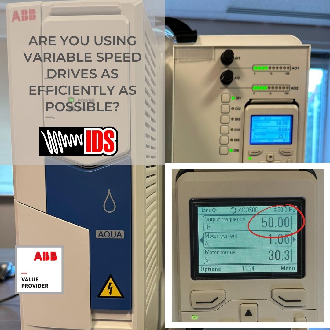 Are you Using Variable Speed Drives as Efficiently as Possible? Image shows a variable speed drive and keypad